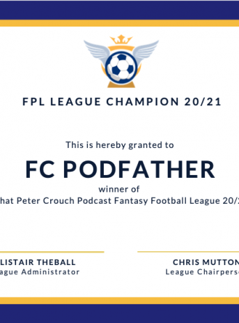 FW mini-league champion certificate