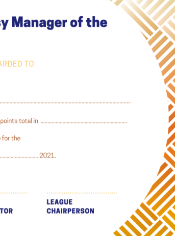 Fantasy mini-league manager of the month certificate